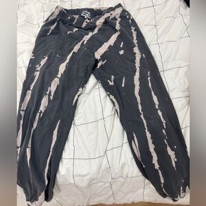 Pam & Gela Charcoal and Blush Tie-Dye Joggers